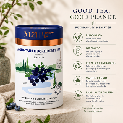 Mountain Huckleberry Luxury Herbal Tea | Canadian | 24ct