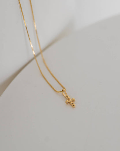 Mini Dot  Cross Necklace: 18