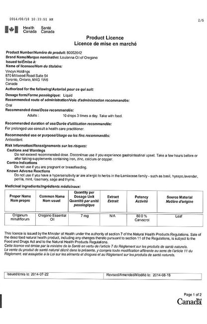 Organic Oil of Wild Oregano