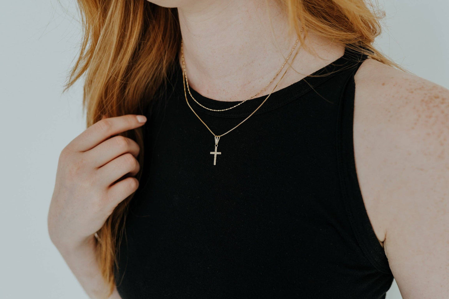 Etched Cross Necklace