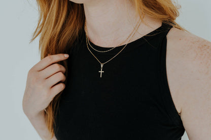 Etched Cross Necklace