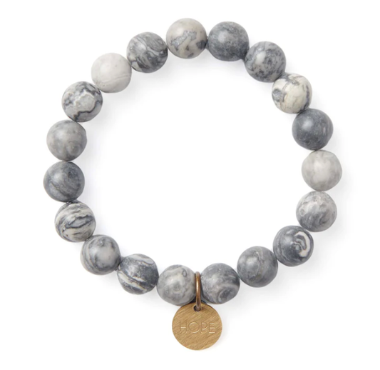 Gray Hope Serenity Stone Bracelet: HOPE