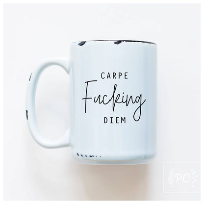 Carpe fucking diem | ceramic mug: Green