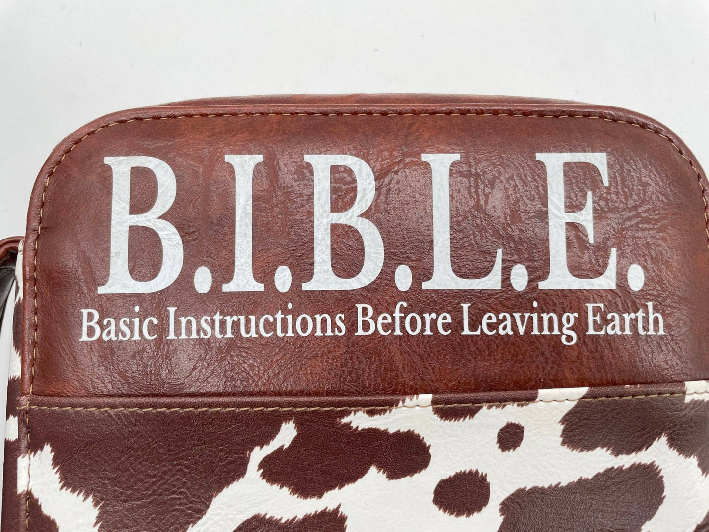 Cow Print Bible Case: Brown