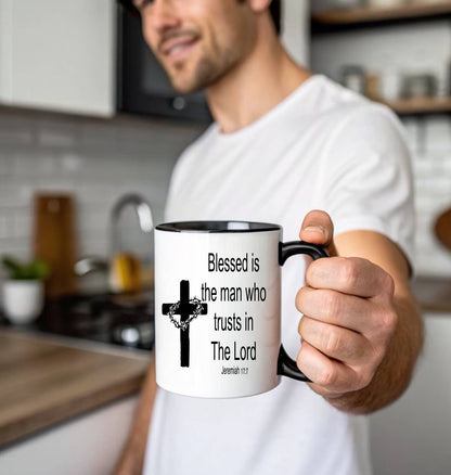 Blessed Is The Man Scripture Mug - Faith, Christian