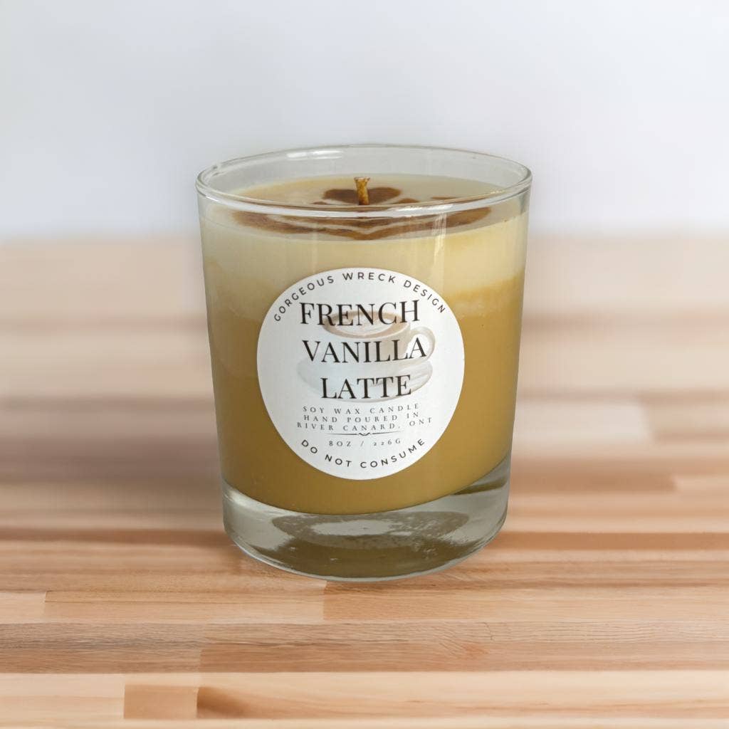 French Vanilla Latte Dessert Candle .