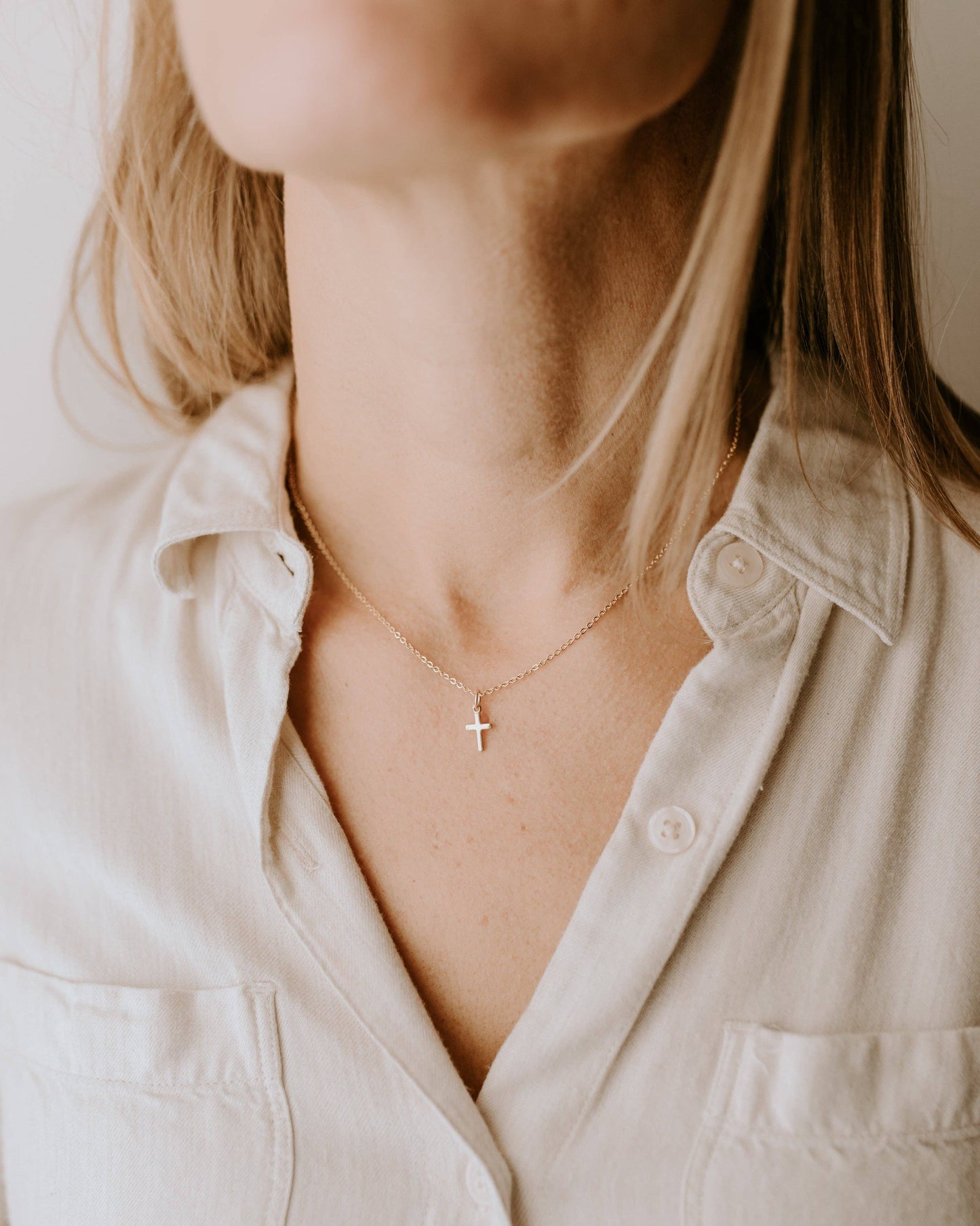 Dainty Cross Necklace: 16
