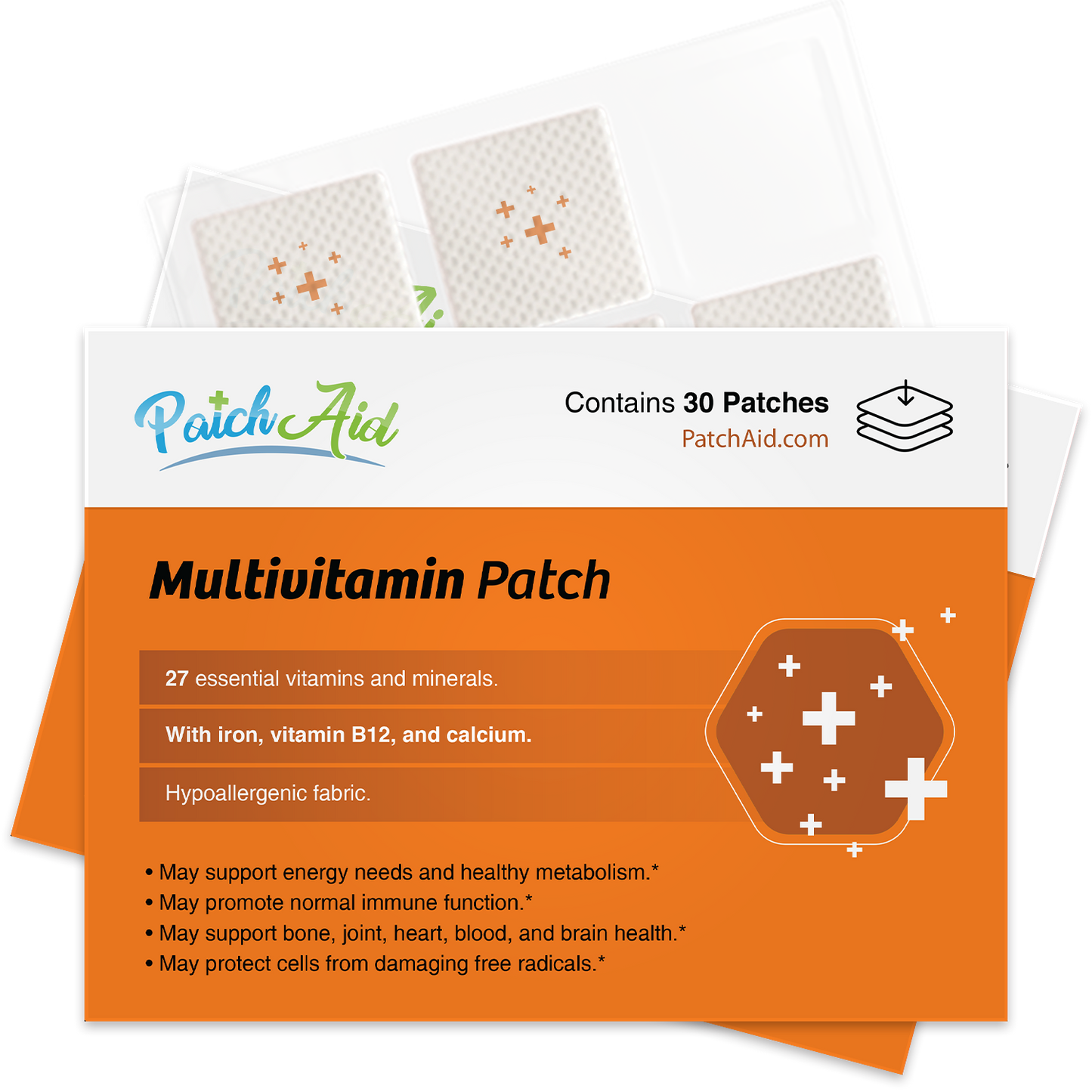 MultiVitamin Plus Patch - Daily Vitamins & Mineral Support: 12-Pack with Display Case