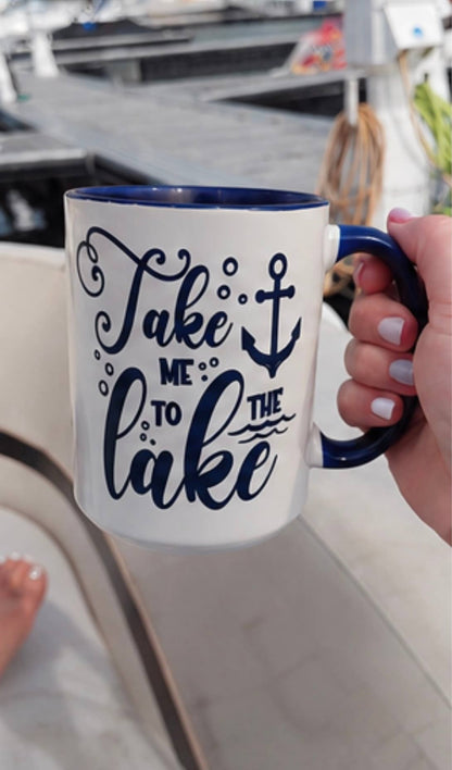 Take Me To The Lake 15oz Ceramic Mug - Nautical, Lake,