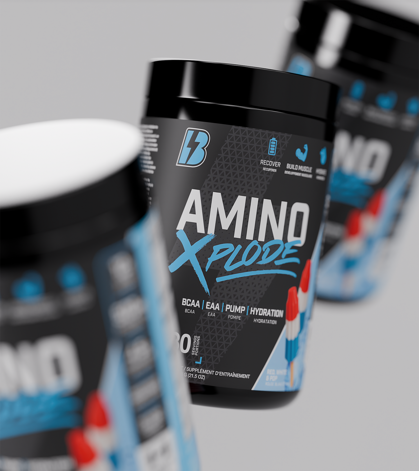 Amino Xplode - EAA/BCAA/Hydration - Red, White & Pop (Rocket