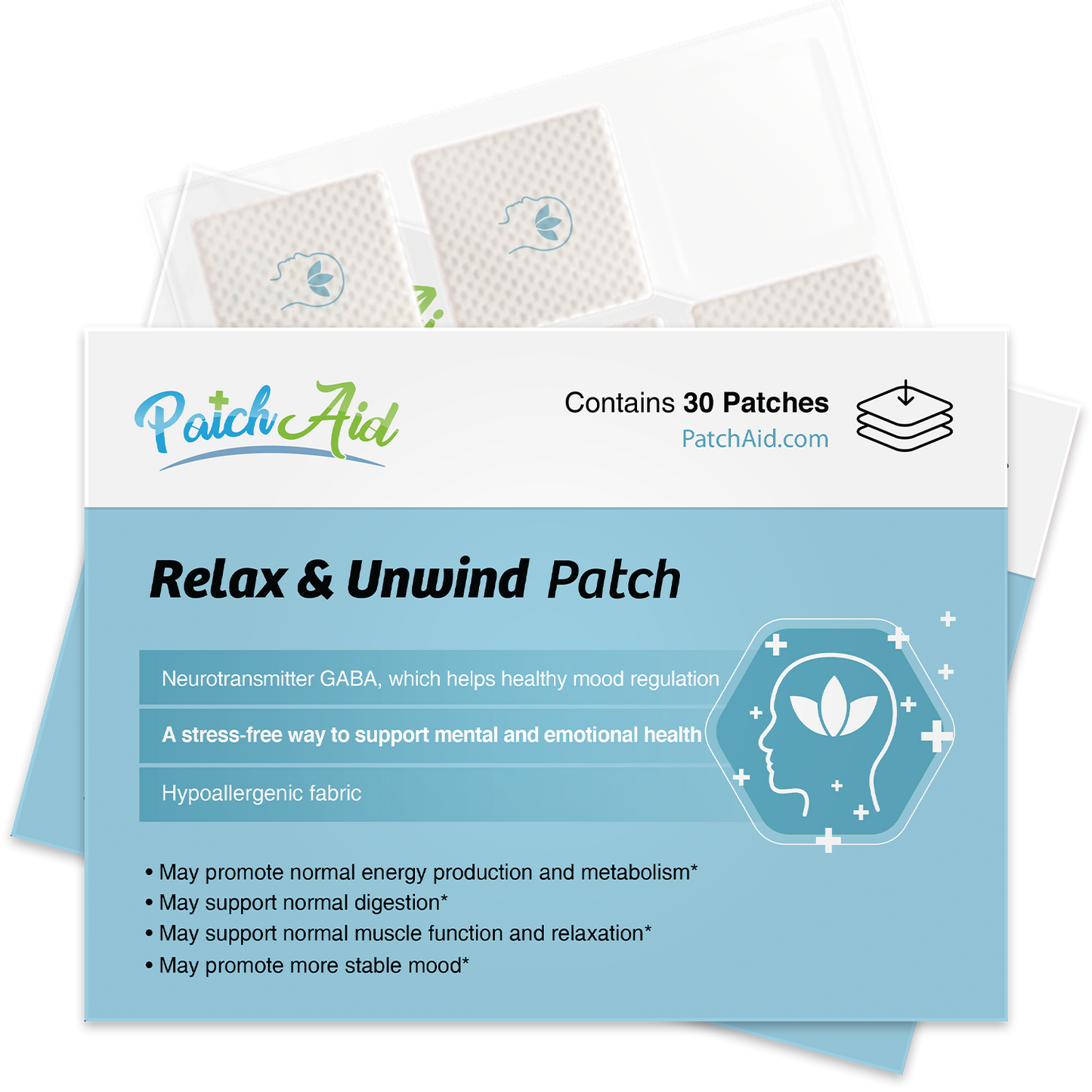 Relax & Unwind Patch - Stress Relief & Relaxation Support: 12-Pack with Display Case