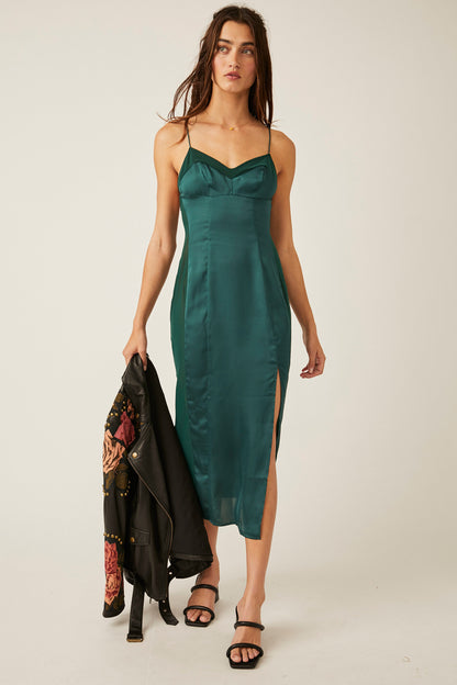 City Cool Midi Slip - Evergreen