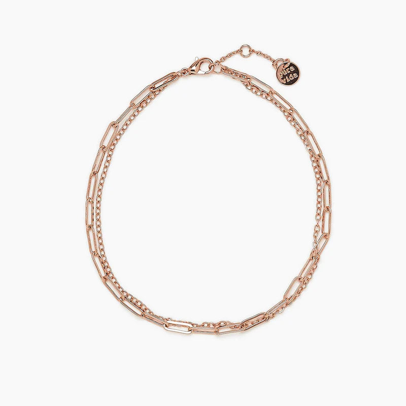Double Chain Anklet - Rose Gold