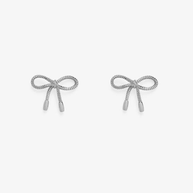 Bow Earrings - Silver