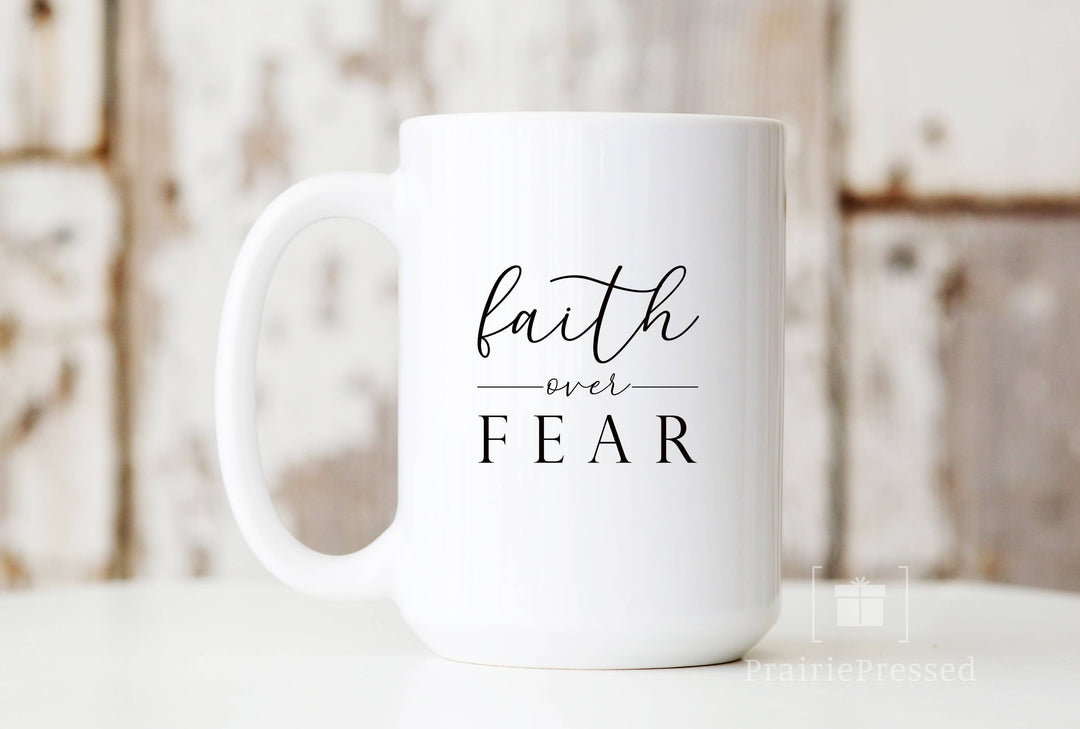 Faith over Fear Ceramic Christian Mug