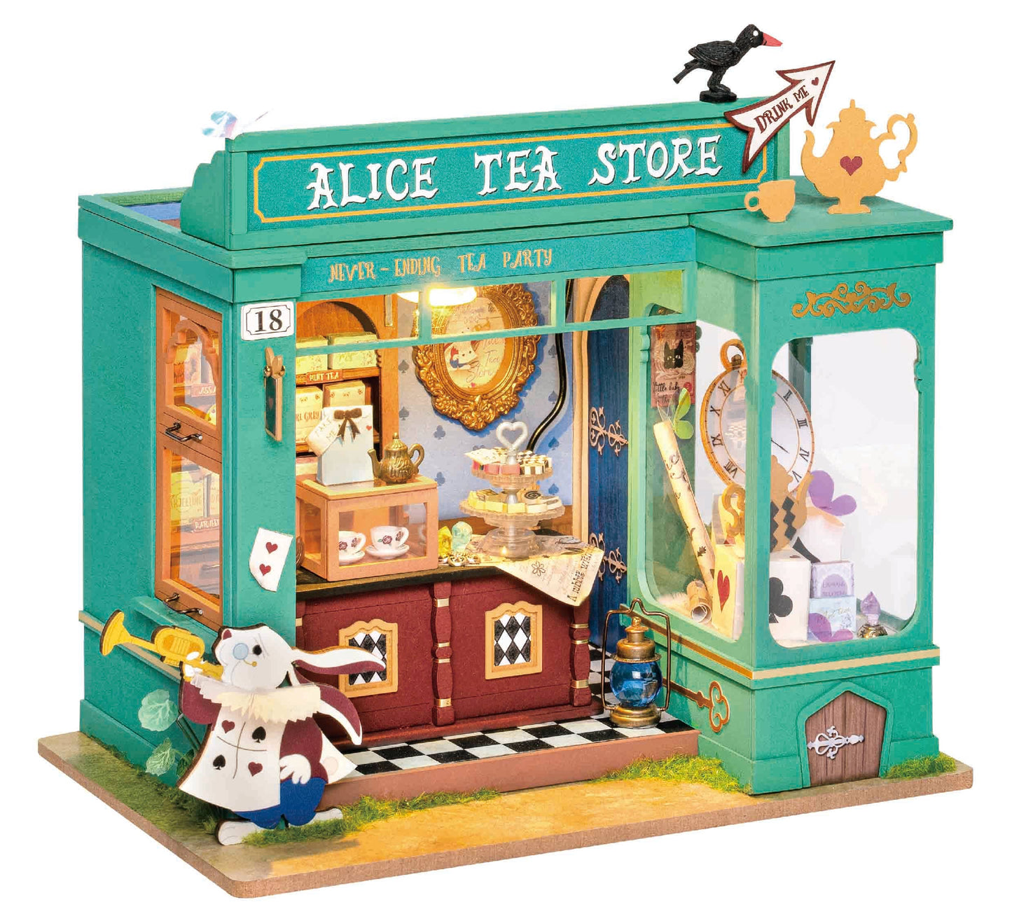 DIY Miniature House Kit: Alice's Tea Store