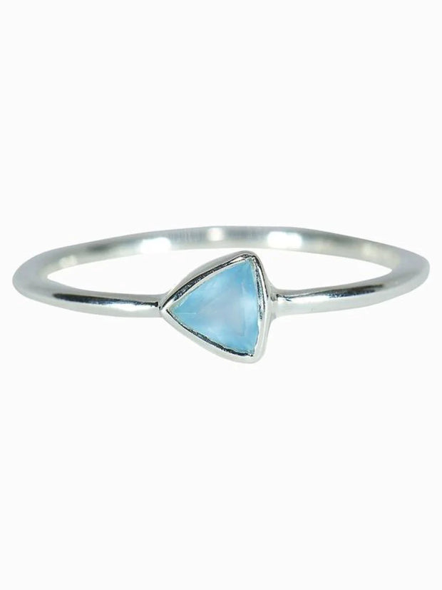 Triangle Stone Ring - Silver
