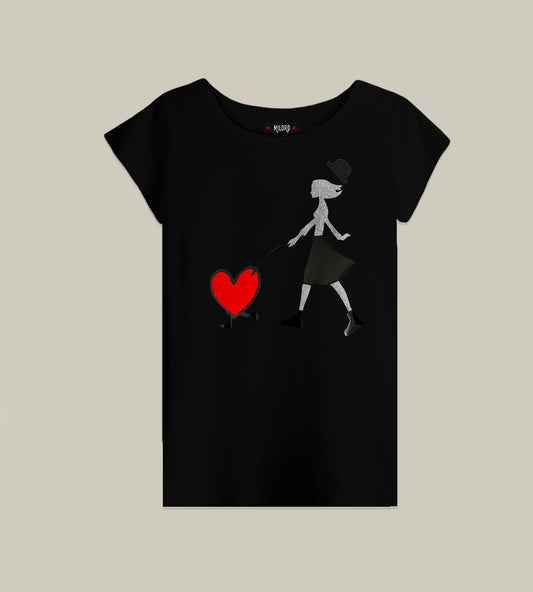 T-shirt Follow Your Heart Logo Strass