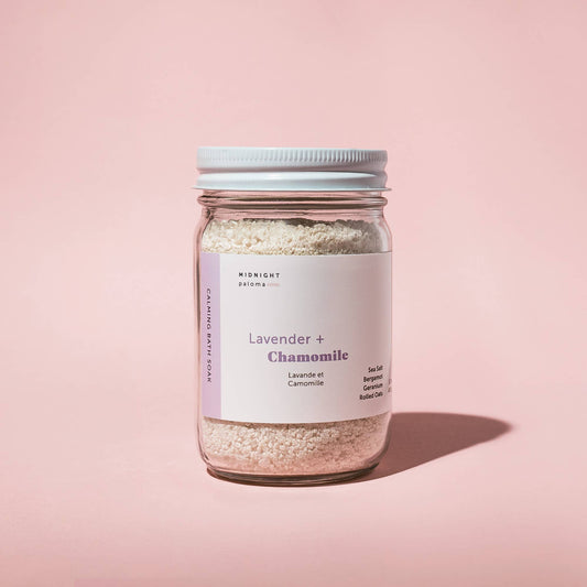 Lavender + Chamomile Calming Bath Soak: 12 oz