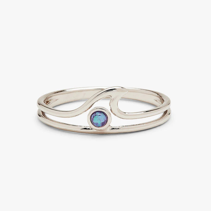 Opal Wave Ring - Silver